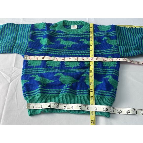 VTG Pezhman Bird Tree Sweater Kids 4T-5T Folk Art Cottagecore Knit Retro - Picture 8 of 12